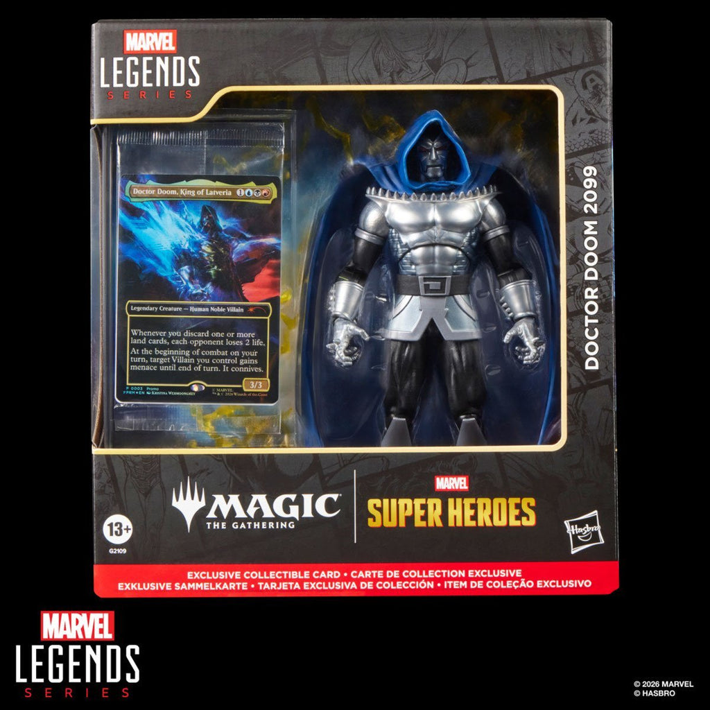 Marvel Legends Series Doctor Doom 2099 6-Inch Action Figure with 8 Accessories and Exclusive Foil Magic: The Gathering Card