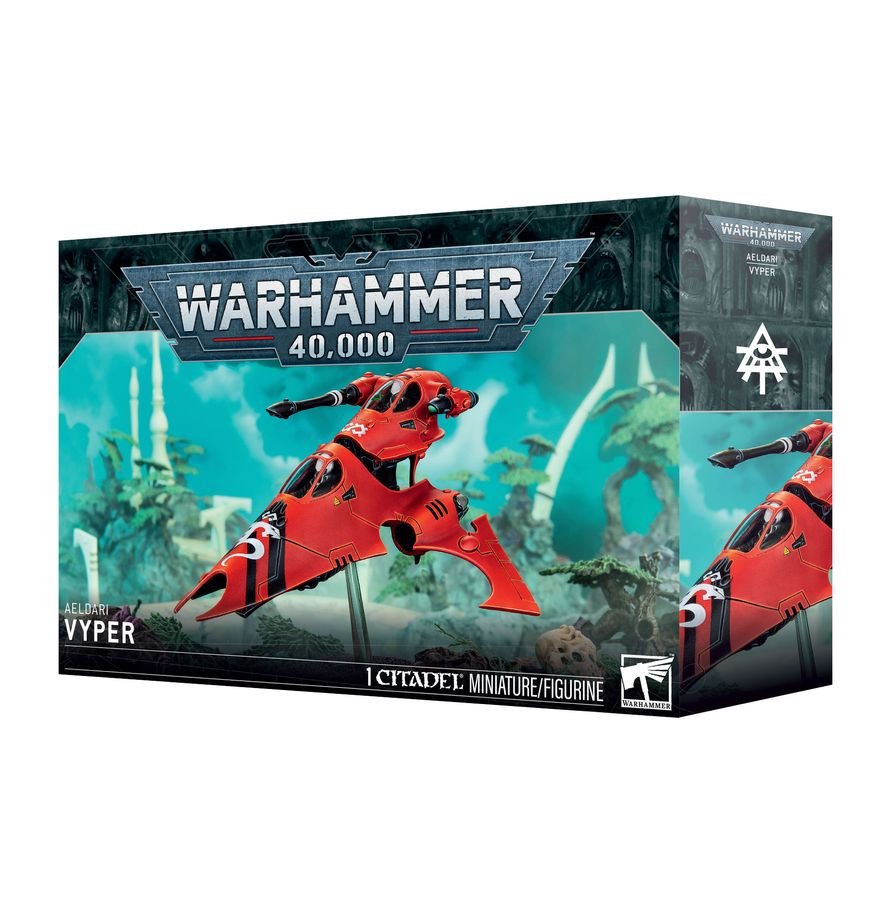 Warhammer 40,000 Aeldari Vyper / Starfang Plastic Model Kit – Customizable Fast Attack Skimmer Vehicle with Weapon Options, Transfer Sheet & Citadel
