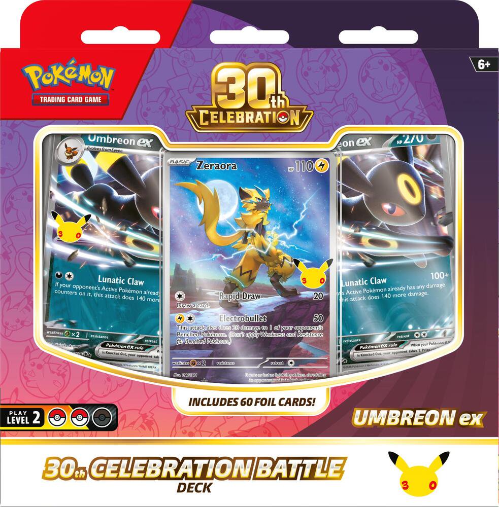 Pokémon TCG: 30th Celebration Battle Deck – Umbreon ex (Ready-to-Play 60 All-Foil Card Deck) - (Preorder)