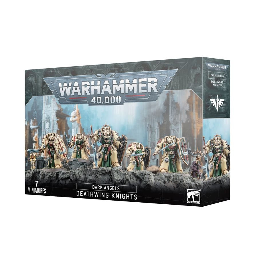 Warhammer 40,000 Dark Angels Deathwing Knights – Elite Dark Angels Terminator Squad Miniatures with Storm Shields, Power Swords & Heavy Maces