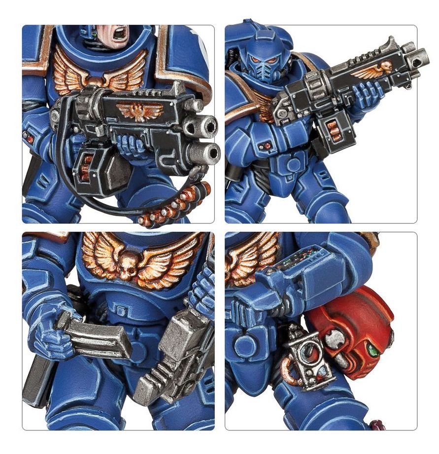 Warhammer 40K Space Marines Primaris Intercessors Squad Miniatures Set – 10 Multi-Part Plastic Figures with Bolt Rifle Options, Mk X Tacticus Armour &