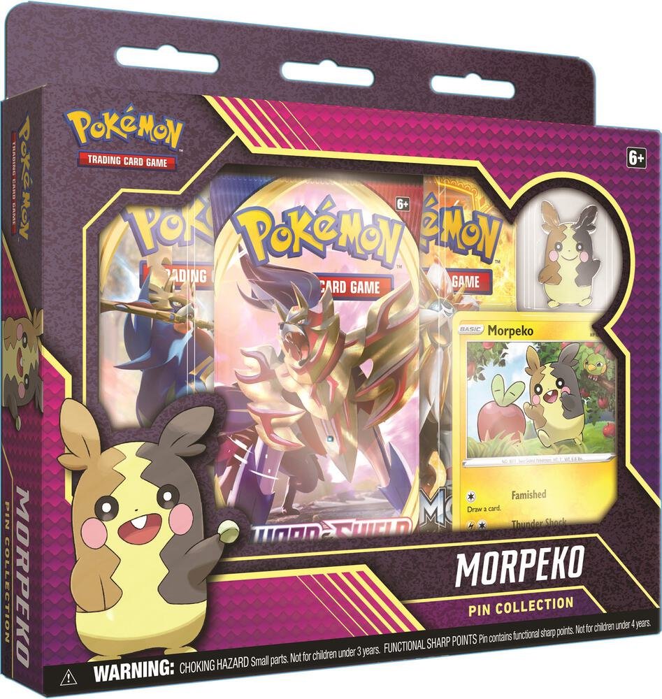 Pokémon TCG Morpeko Pin Collection Box with Promo Card, Collector Pin, and Booster Packs