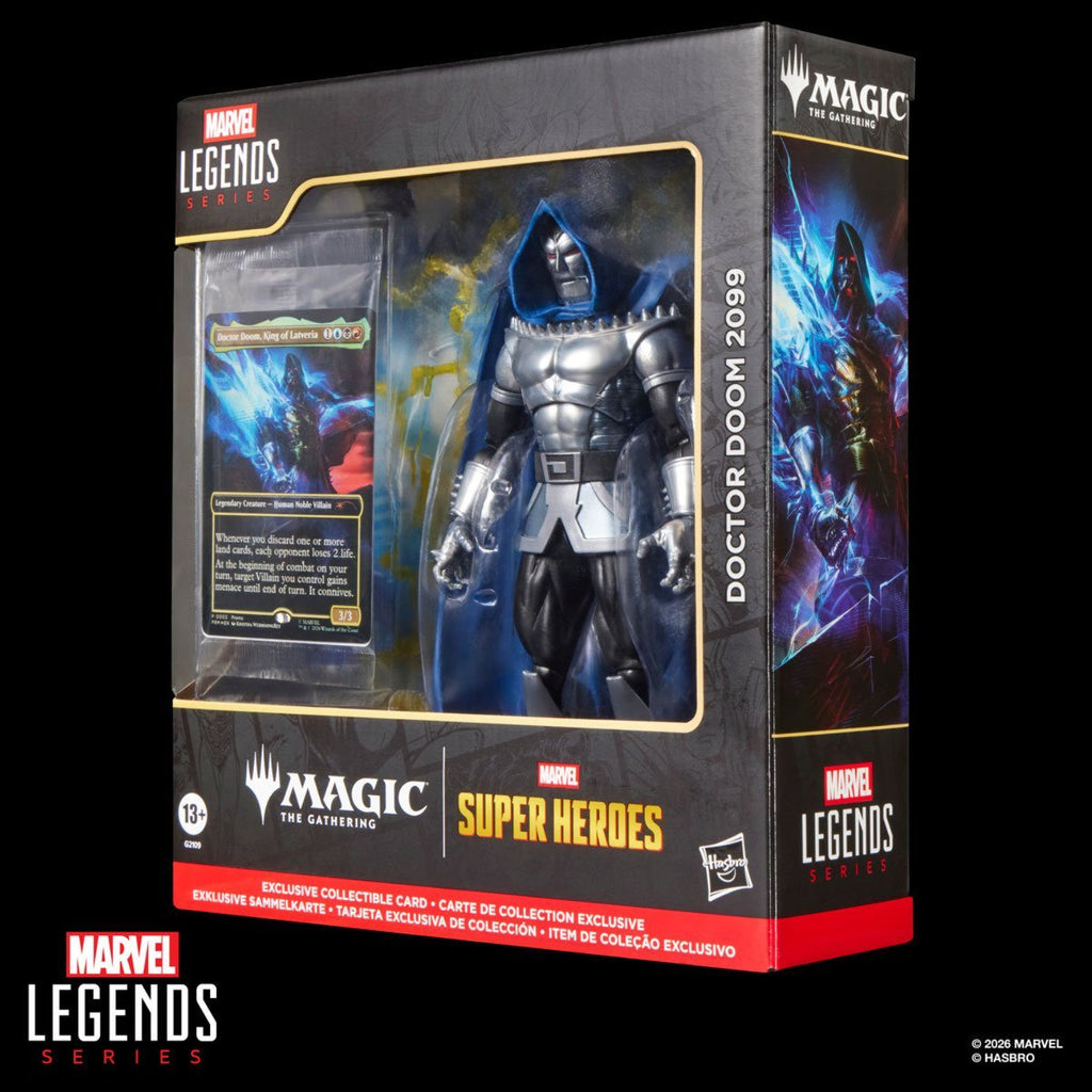 Marvel Legends Series Doctor Doom 2099 6-Inch Action Figure with 8 Accessories and Exclusive Foil Magic: The Gathering Card