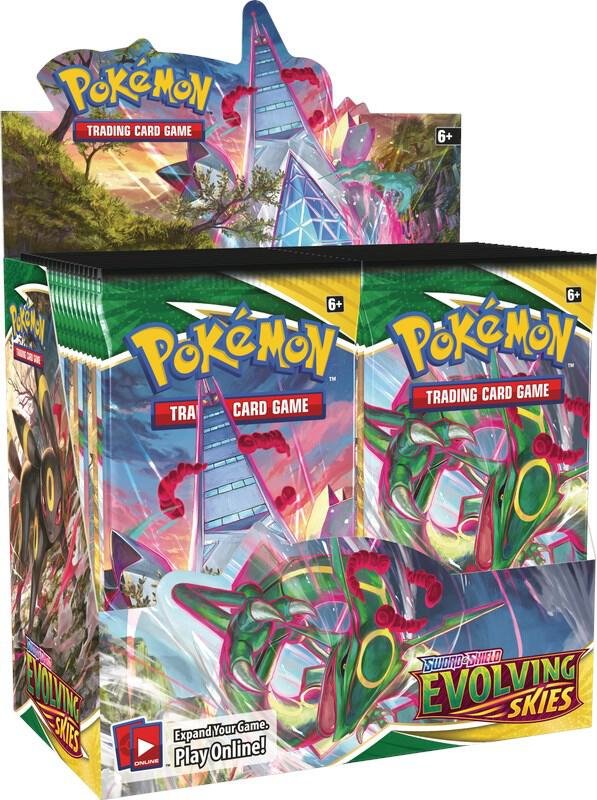 Pokémon TCG Sword & Shield Evolving Skies Booster Box – 36 Sealed Pokémon Card Packs – Collectible Card Game – Pokémon Cards Box for Battle Decks