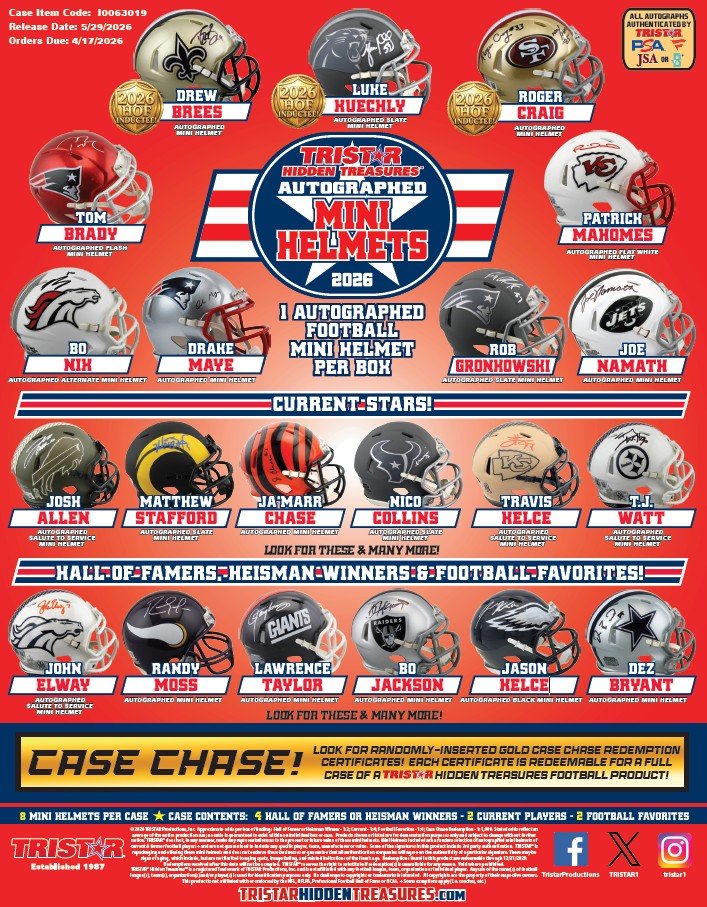 2026 Hidden Treasures Autographed Mini Helmets