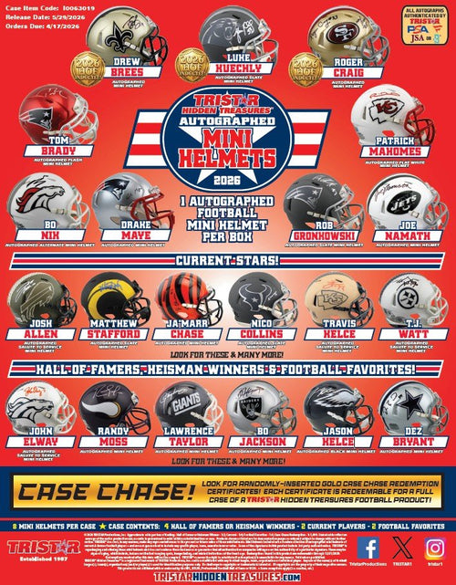 2026 Hidden Treasures Autographed Mini Helmets