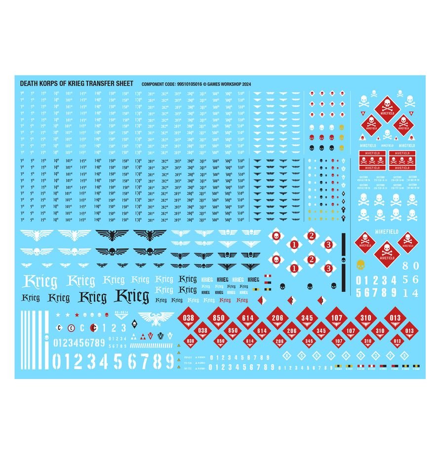 Warhammer 40,000 Astra Militarum Death Korps of Krieg Miniatures Set – 10 Customizable Plastic Soldiers with Transfer Sheet for Warhammer 40K