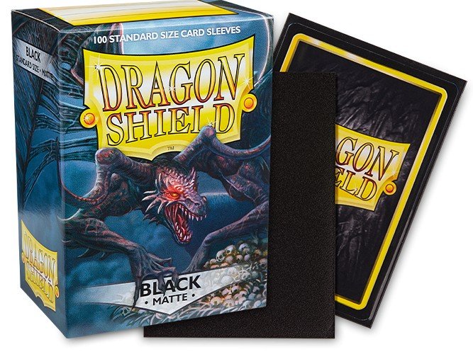 Dragon Shield Card Sleeves Standard Size Matte Black 100ct Durable Matte TCG Sleeves for Trading Cards, Collectible Card Games, Card Deck Protection