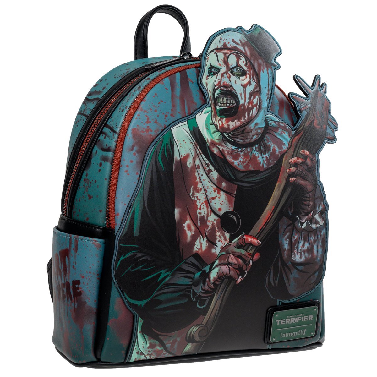 Loungefly Terrifier Art the Clown Glow-in-the-Dark Blood Splatter Mini Backpack - Entertainment Earth Exclusive Faux Leather Horror Collectible Bag