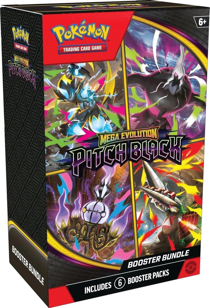 Pokémon TCG: Mega Evolution—Pitch Black Booster Bundle (ME05) – 6 Booster Packs | Trading Card Game | Mega Darkrai ex, Mega Zeraora ex & More