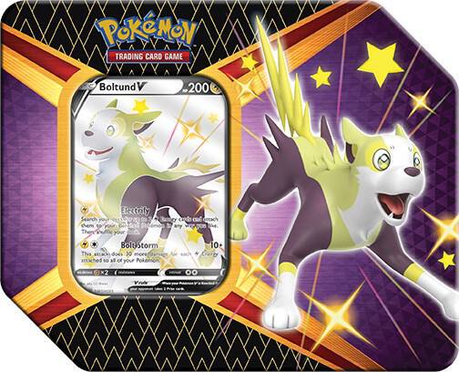Pokemon TCG Shining Fates V Tin Boltund V Trading Card Game Cards Packs Storage Set