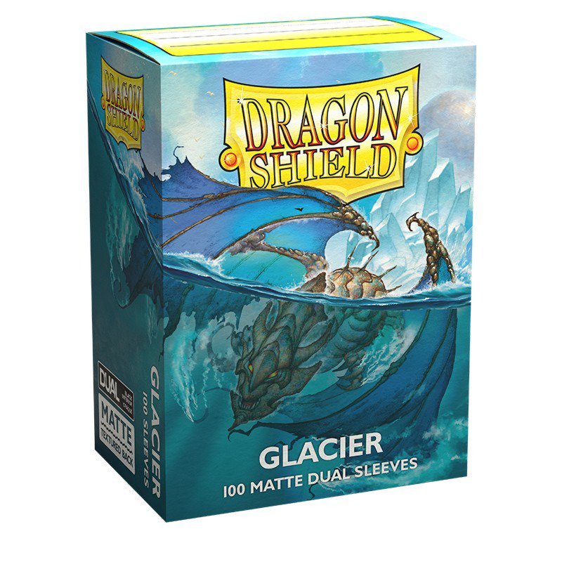 Dragon Shield Dual Matte Sleeves Glacier 100CT Standard Size Card Sleeves for MTG, Pokémon, Lorcana, Flesh and Blood, Textured Matte Back, Clear