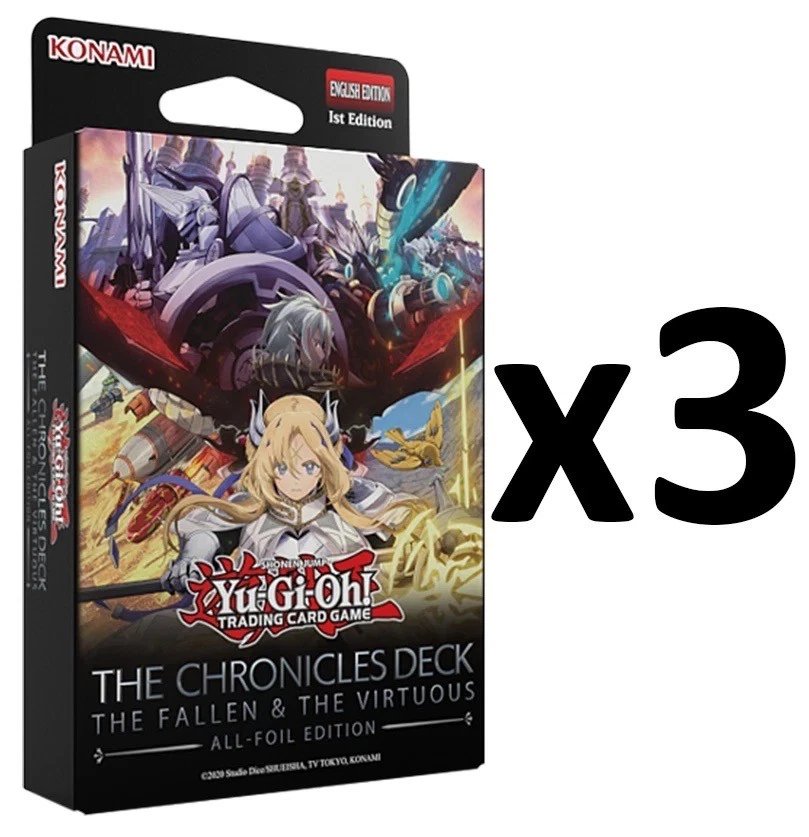 Yu-Gi-Oh! TCG The Chronicles Deck 3-Pack - The Fallen & The Virtuous All-Foil Edition