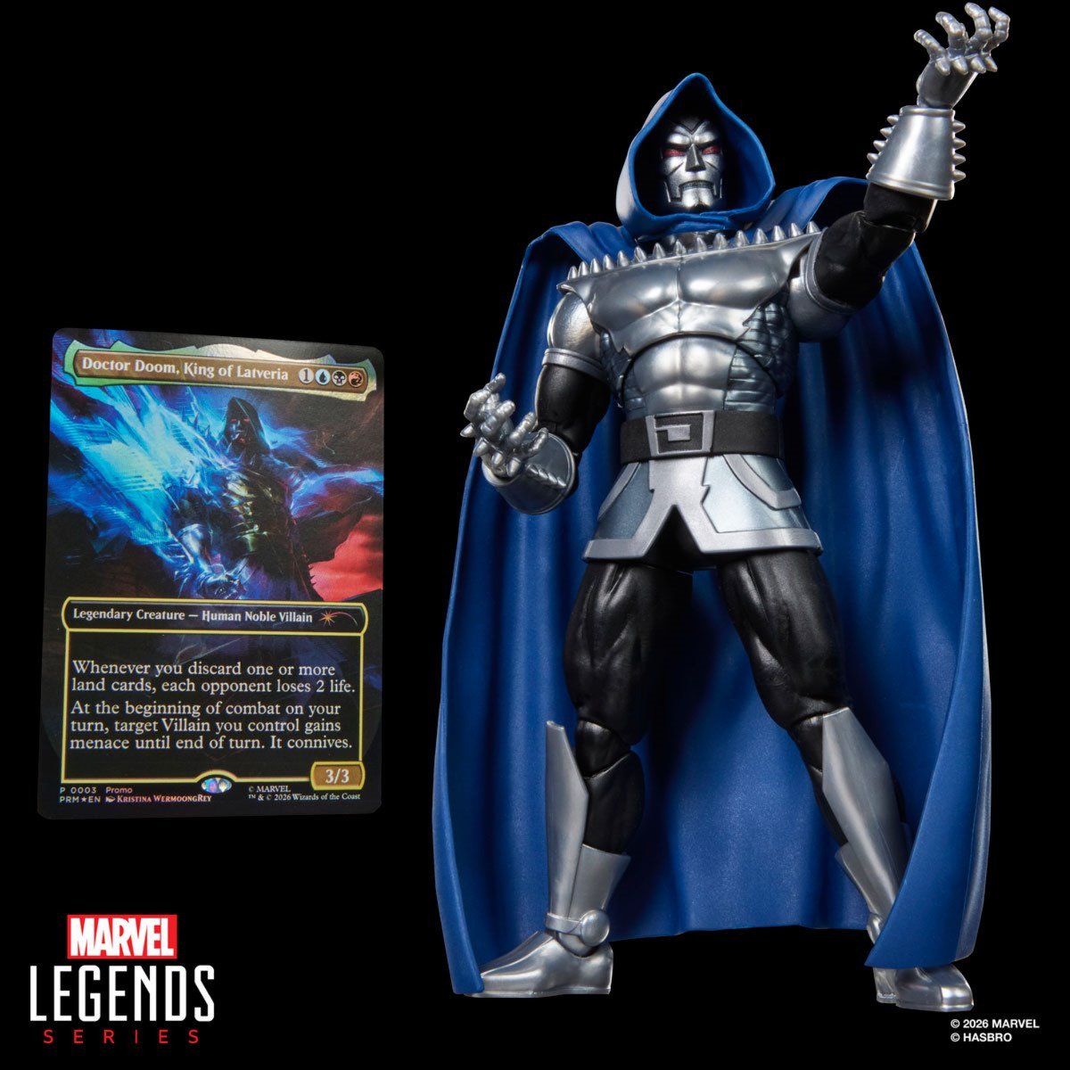 Marvel Legends Series Doctor Doom 2099 6-Inch Action Figure with 8 Accessories and Exclusive Foil Magic: The Gathering Card