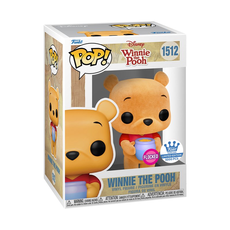 Winnie the Pooh Holding Honeypot Funko Pop! Disney Flocked Exclusive Limited Edition 5000pcs - Approx. 3.65" Collectible Vinyl Figure #1512 with