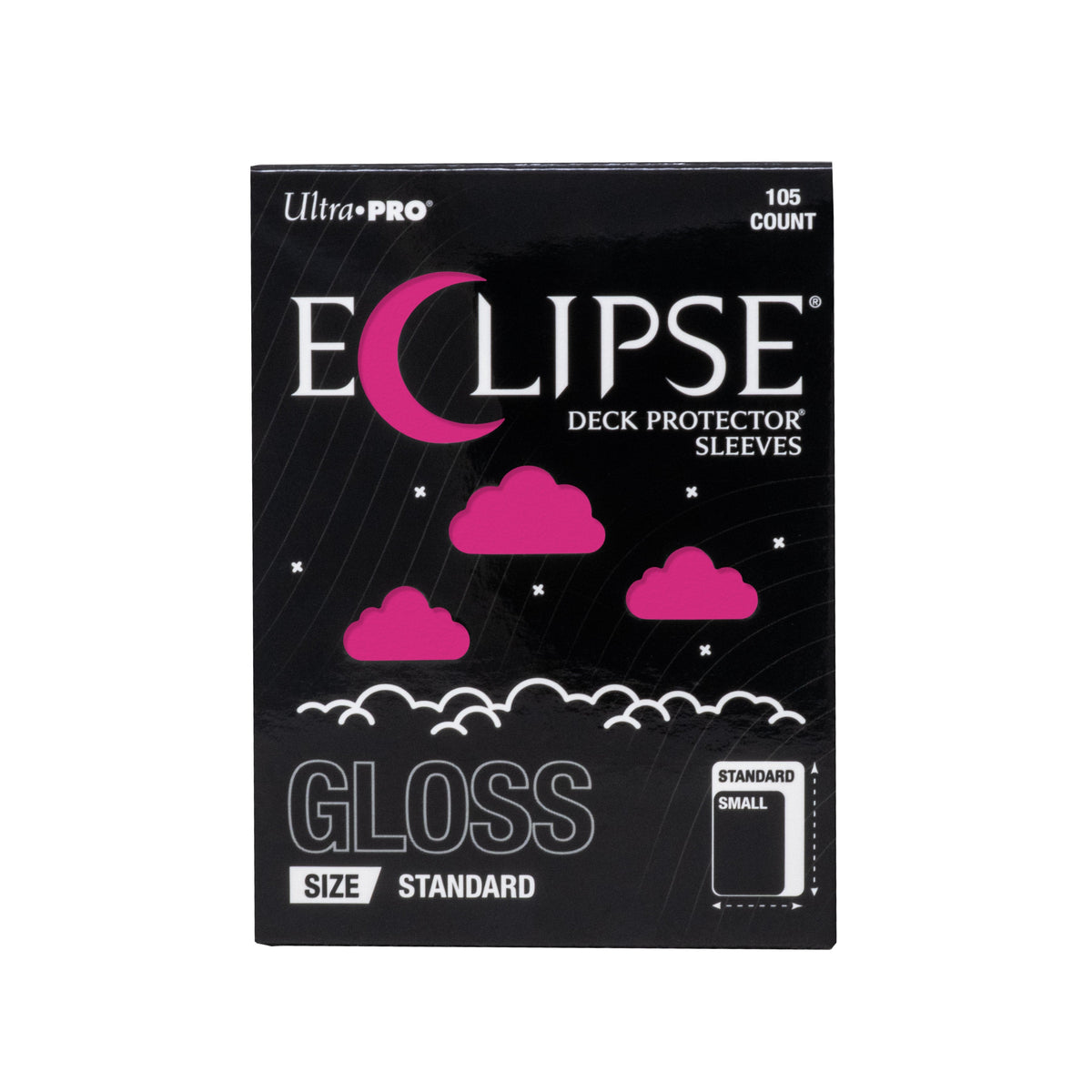 Ultra PRO Eclipse Gloss Hot Pink Deck Protector Sleeves 105CT Standard Size Opaque Trading Card Sleeves for TCG Card Game Card Deck Collectible