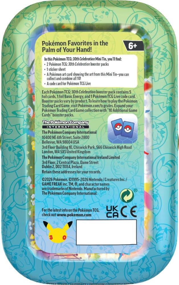 Pokémon TCG 30th Celebration Mini Tin Day Pikachu