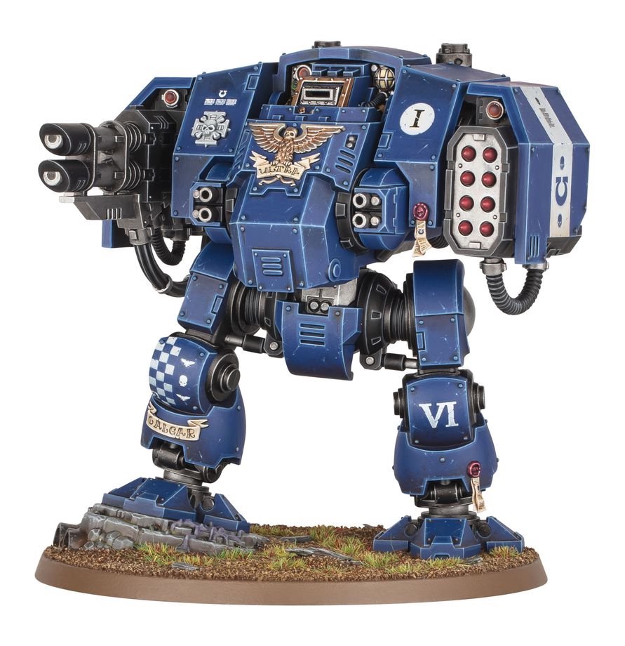 Warhammer 40K Space Marines Ballistus Dreadnought Miniature Model Kit – Heavy Weapons Combat Walker with Lascannons & Missile Launchers – Push-Fit