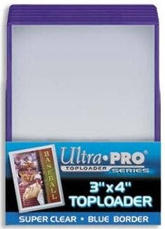 Ultra Pro Standard 3" x 4" Top Loader – Blue Super Clear Card Holder with Colored Border