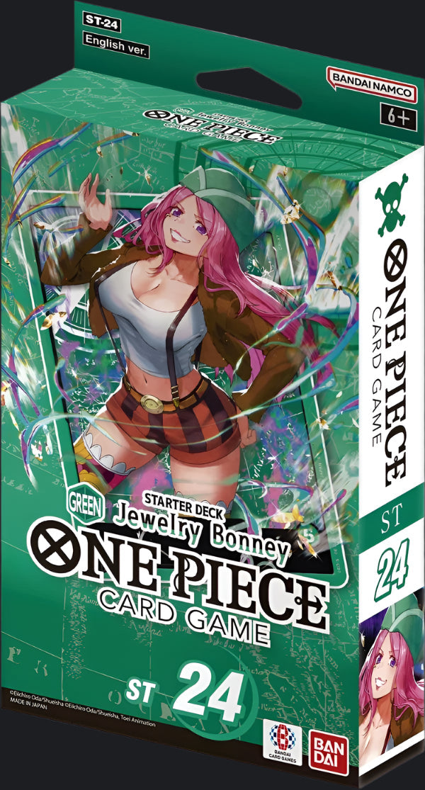 One Piece TCG Starter Deck Jewelry Bonney ST-24 Green – 50-Card Ready-to-Play Deck with Bonus Booster Pack | Bandai Namco English One Piece Card Game