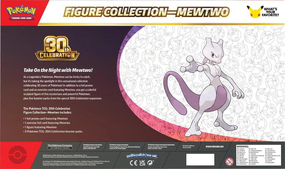 Pokémon TCG: 30th Celebration Figure Collection - Mewtwo | Anniversary Box with Sculpted Figure, Foil Promos & Booster Packs - (Preorder)