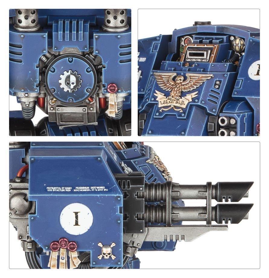 Warhammer 40K Space Marines Ballistus Dreadnought Miniature Model Kit – Heavy Weapons Combat Walker with Lascannons & Missile Launchers – Push-Fit