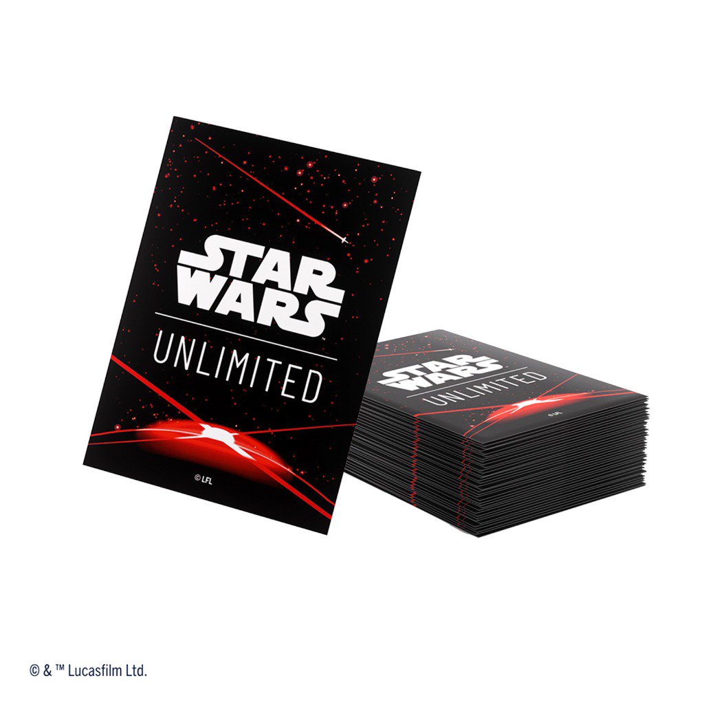 Star Wars: Unlimited Art Sleeves Cardback Red, 60 Matte Card Sleeves with 1 Clear Leader Sleeve, Officially Licensed Card Protectors for TCG, LCG and