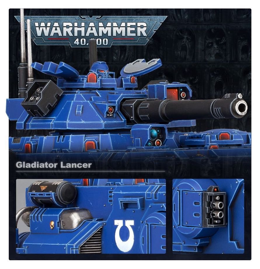 Warhammer 40,000 Space Marines Gladiator Lancer Heavy Support Tank Model Kit, Builds Gladiator Valiant Reaper or Impulsor, Citadel Miniature for
