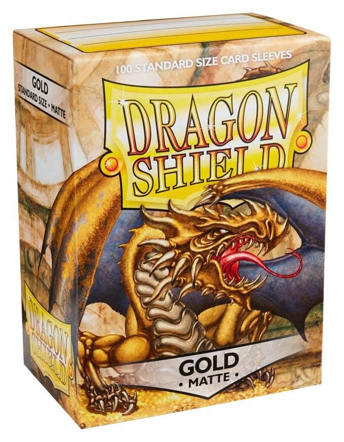Dragon Shield Card Sleeves Gold Matte 100ct Standard Size Trading Card Protectors
