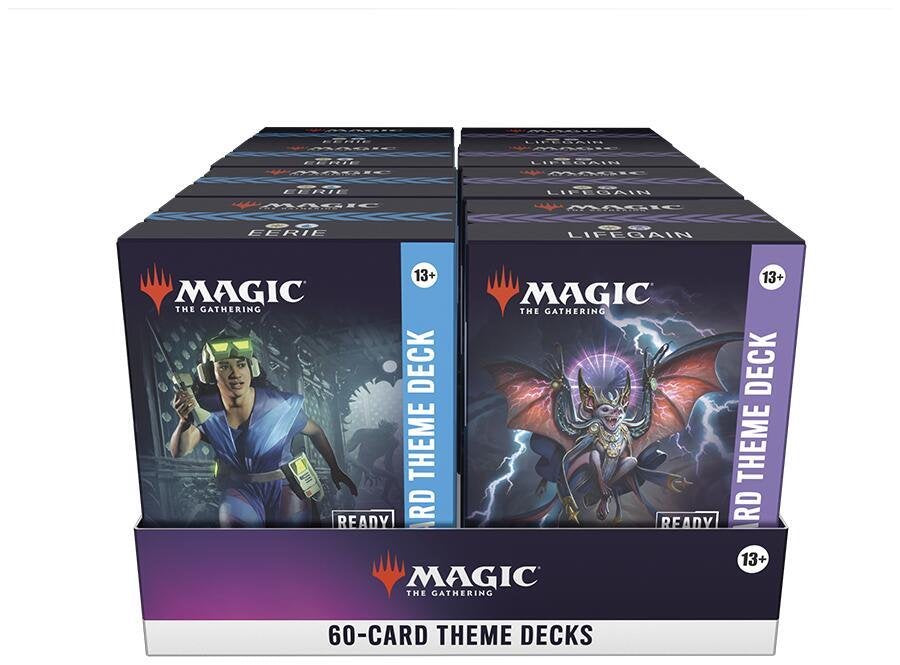 Magic: The Gathering Secrets of Strixhaven Theme Deck Display – 8 Prebuilt 60-Card Decks (4 of Each Type) with Tokens, Deck Boxes & Strategy Inserts
