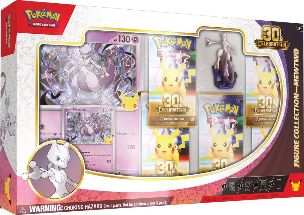 Pokémon TCG: 30th Celebration Figure Collection - Mewtwo | Anniversary Box with Sculpted Figure, Foil Promos & Booster Packs - (Preorder)