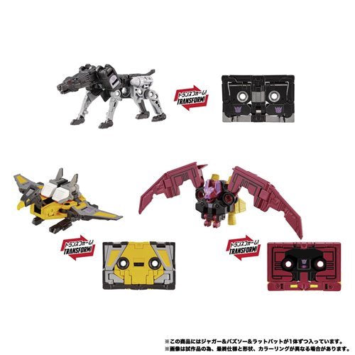 Hasbro Transformers Ravage, Buzzsaw & Ratbat Figure Set – Decepticon Cassette Collectibles, Convertible Action Figures with Display Cases, Original