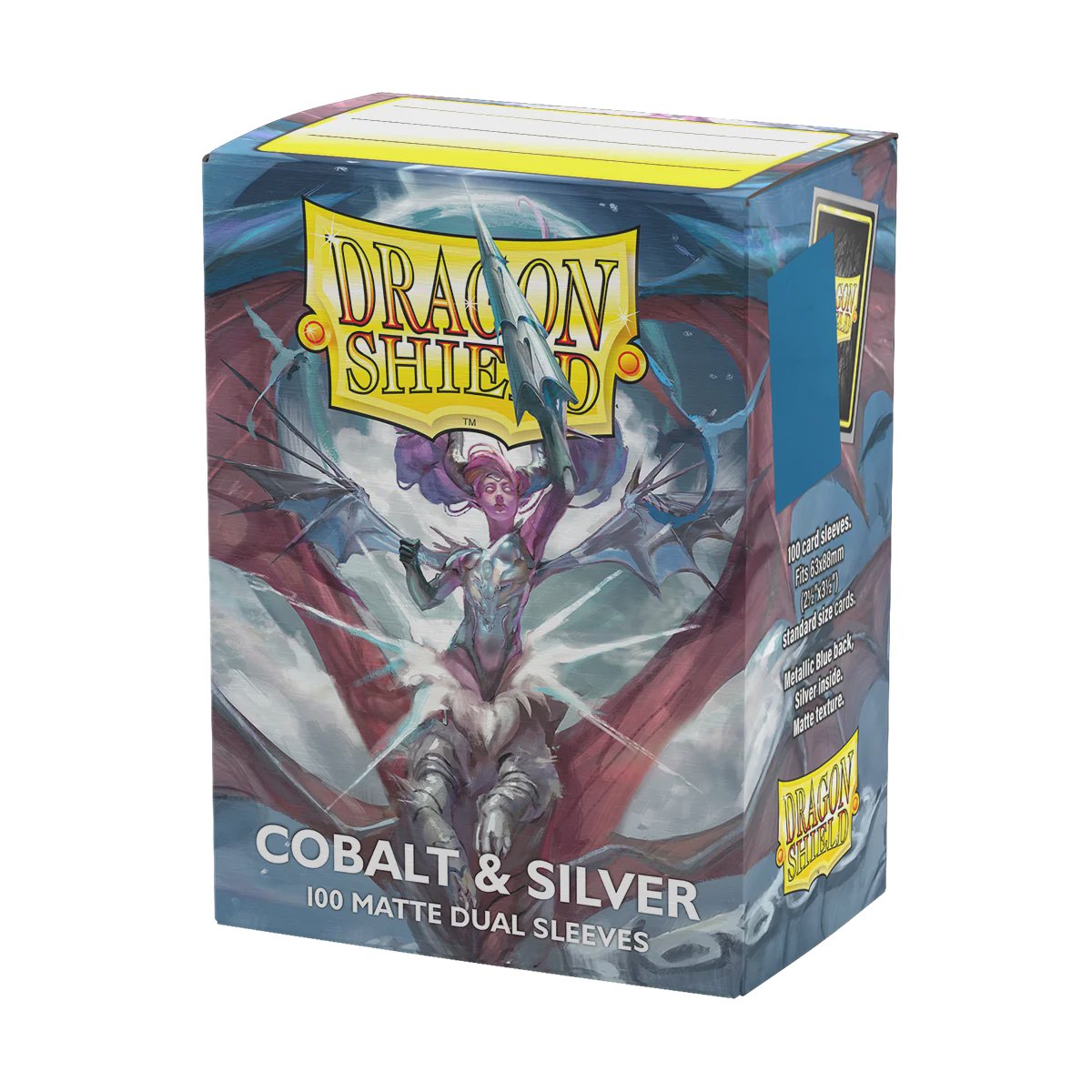 Dragon Shield D Matte Sleeves Cobalt and Silver 100 Count Trading Card Sleeves