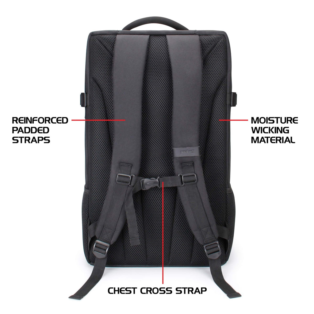 ENHANCE Board Game Backpack - Reinforced Rigid Board Game Storage with Padded Shoulder Straps, Carrying Handle, and Accessories Pockets for Dice