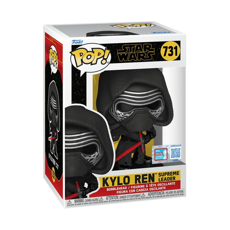 Kylo Ren Supreme Leader with Hood Funko Pop! Star Wars - NYCC 2024 Exclusive - Approx. 4.2" Collectible Limited Edition Vinyl Figure #731 with Display