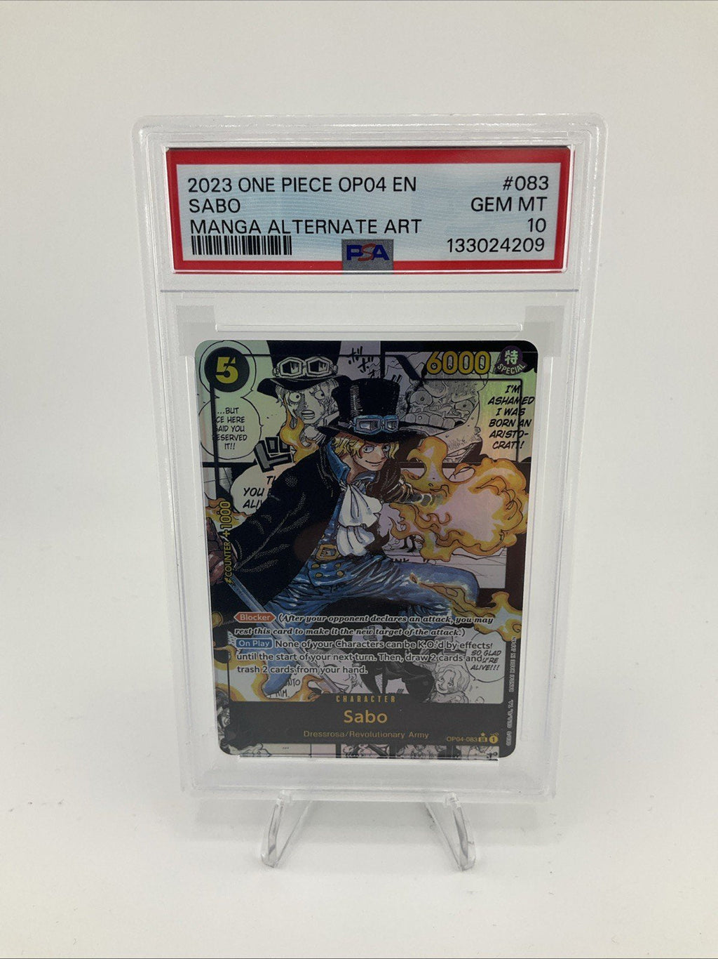2024 Manga Sabo OP04-083 Alt-Art PSA 10 GEM MINT