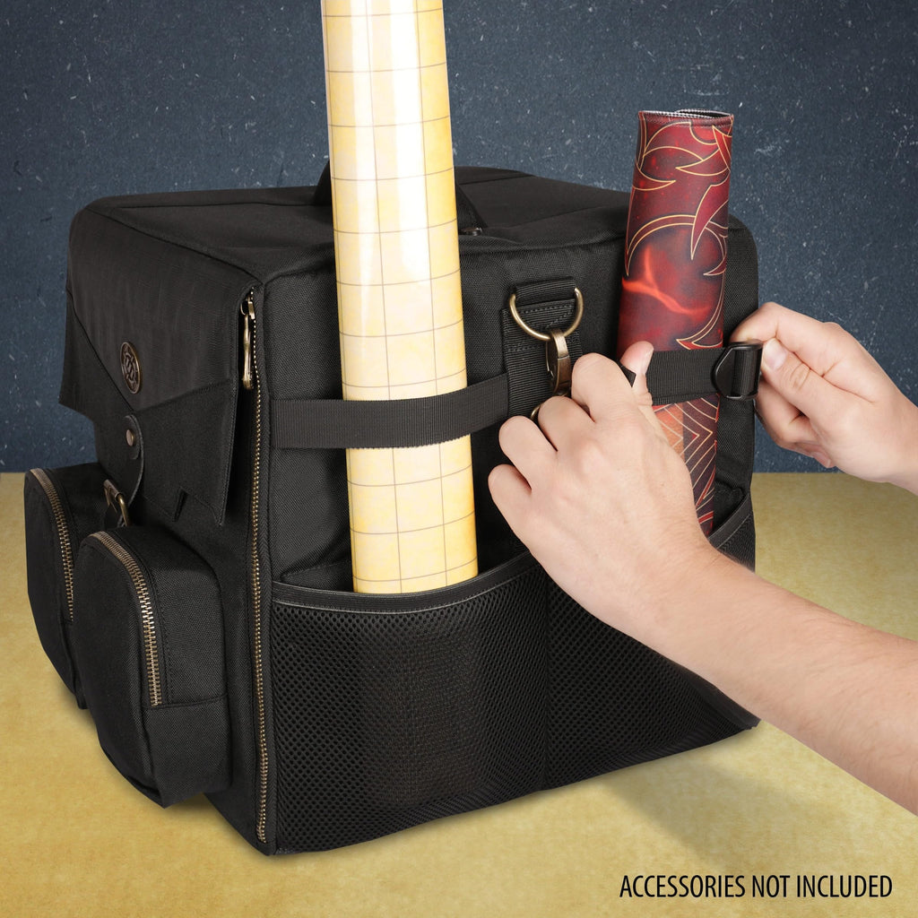 ENHANCE Board Game Shoulder Bag - Reinforced Board Game Storage with Padded Shoulder Strap and Accessories Pockets for Dice, Cards, More - Carrier