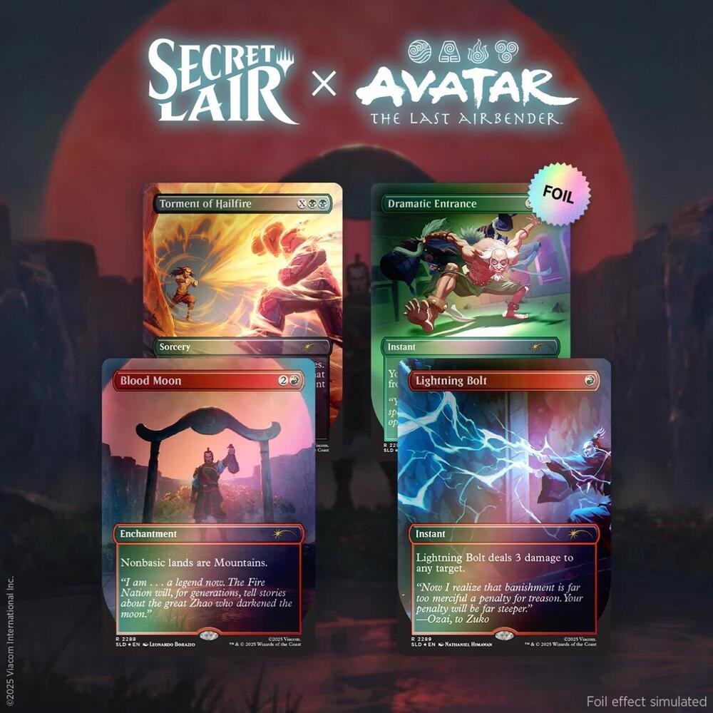 Magic: The Gathering TCG Secret Lair x Avatar The Last Airbender Everything Changed Rainbow Foil