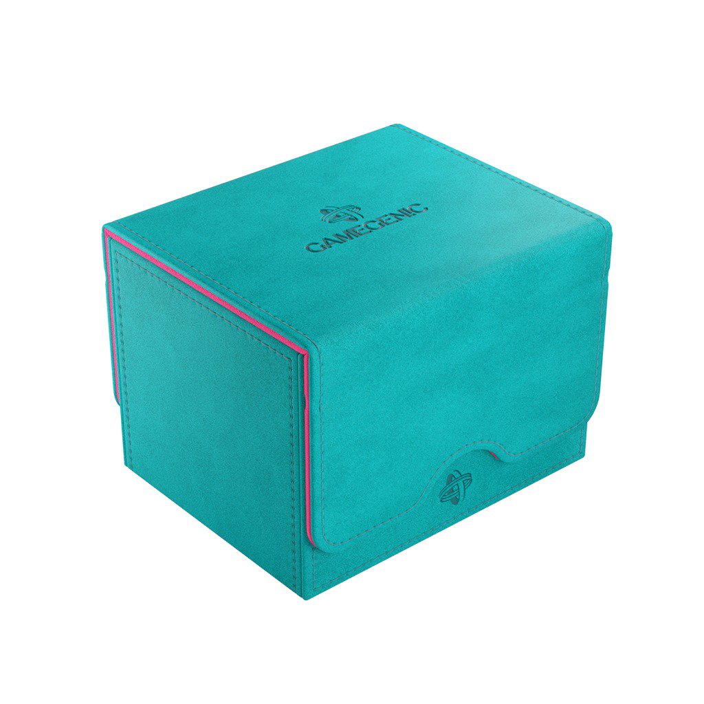 Gamegenic Sidekick 100+ XL Teal/Pink Card Deck Box, Extra Large Convertible Card Holder for 100 Double-Sleeved Cards, Commander Deck Storage