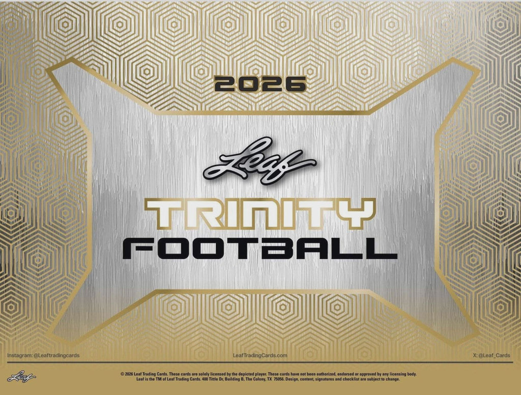 2026 Leaf Trinity Football Hobby Box, 7 Premium Autograph Cards Per Box, Base Steel Clear Autos, Rookie Auto Memorabilia, Jeremiah Smith Chase