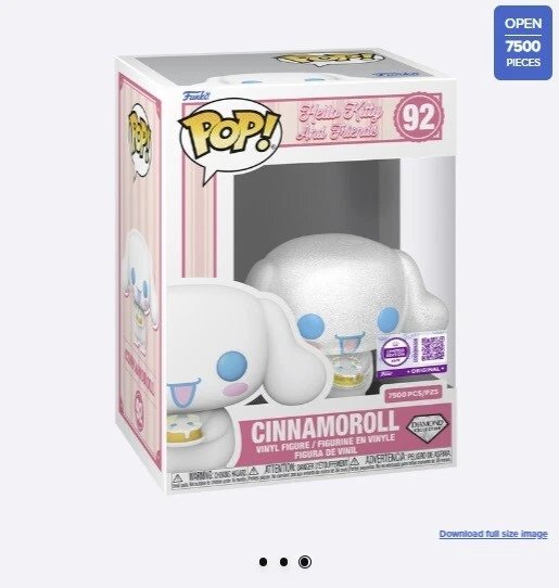 Cinnamoroll #92 Funko Pop! Hello Kitty and Friends - Diamond Collection Glitter LE 7500 - Approx. 2.75" Collectible Vinyl Figure Bundled with Display
