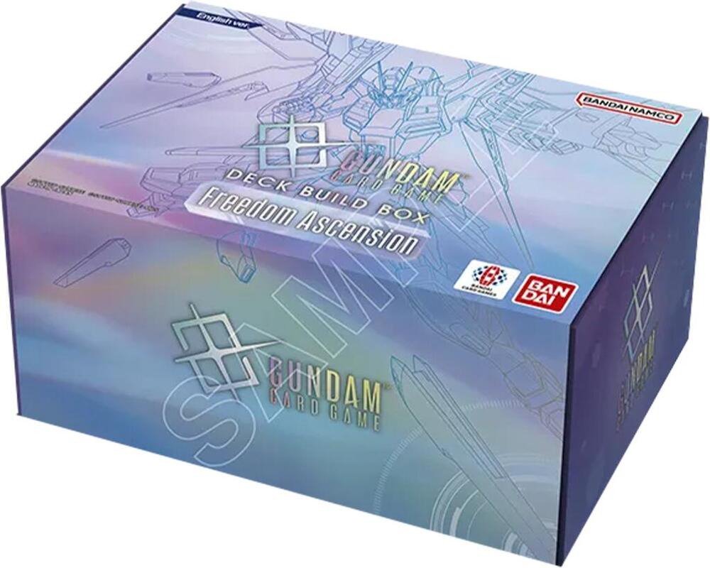 Gundam Card Game Freedom Ascension SC01 Deck Build Box - 125 Reprint Cards, 4 GD05 Booster Packs, EX Base Bonus Pack, Resource & Token Cards, Storage