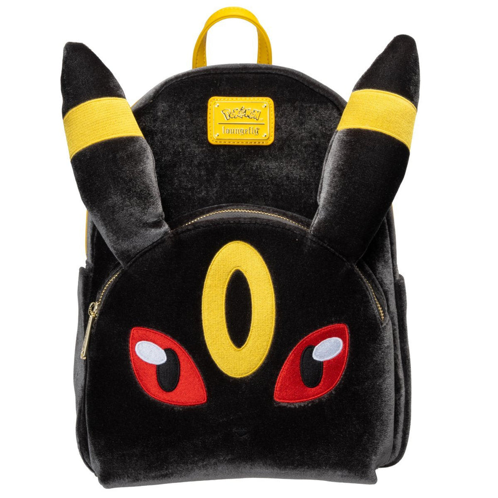 Pokemon Umbreon Midsize Backpack Entertainment Earth Exclusive by Loungefly, Plush Faux Fur Design, Adjustable Straps, Front Zipper Pocket