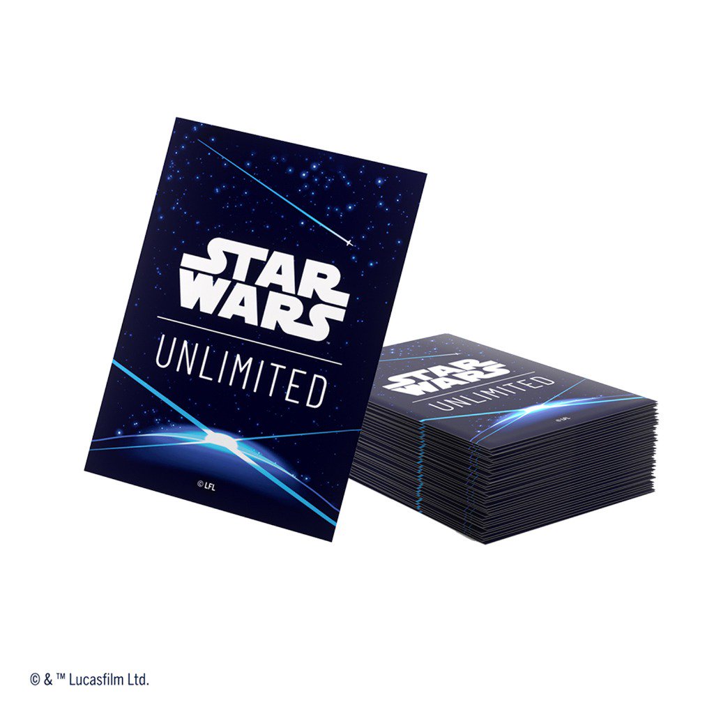 Star Wars: Unlimited Art Sleeves Cardback Blue, 60 Matte Card Sleeves with 1 Clear Leader Sleeve, Standard Size Trading Card Sleeves for TCG & LCG