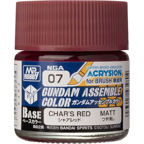 Gundam Assemble Color NGA07 Char’s Red Paint by Mr. Hobby – Acrylic Paint for Gundam Model Kits, Bandai Gunpla, Anime Model Kit Detailing & Custom