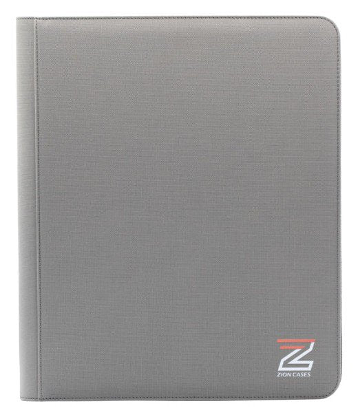 Zion Cases 9-Pocket Toploader Binder Grey – Diamond Texture Premium PU Leather Card Album – Side-Loading, Acid-Free, 252 Card Capacity – Heavy Duty