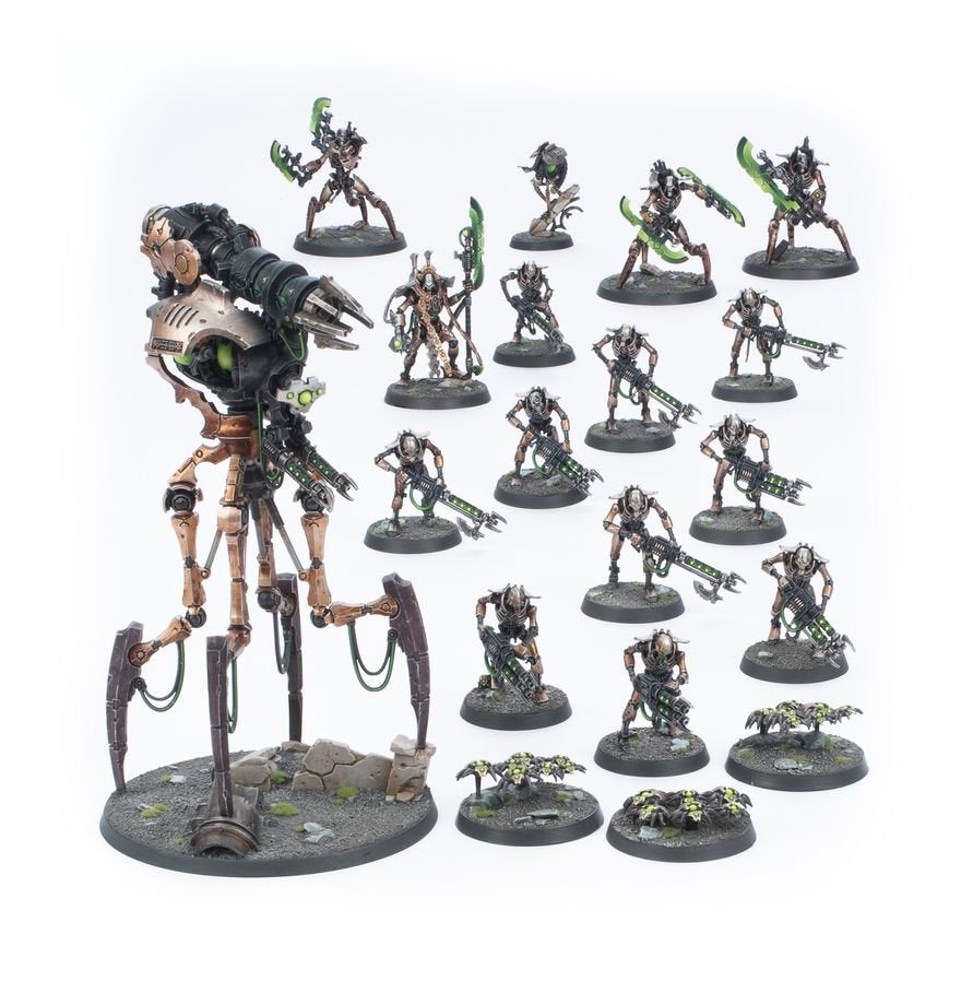 Warhammer 40K Combat Patrol Necrons Army Box Set – Games Workshop Warhammer 40,000 Miniatures Kit Featuring Necron Warriors, Canoptek Constructs &