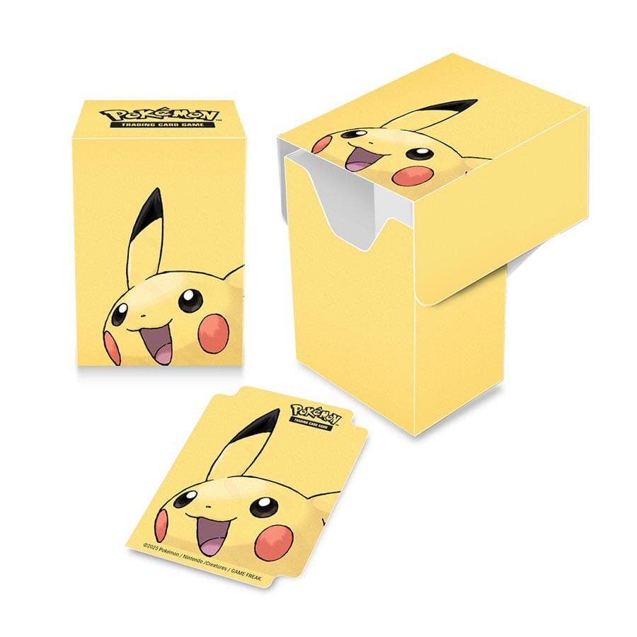 Ultra PRO Pokémon Pikachu Full View Deck Box for Pokémon TCG, Holds 75 Double-Sleeved Standard Size Cards, Officially Licensed Card Storage Case with