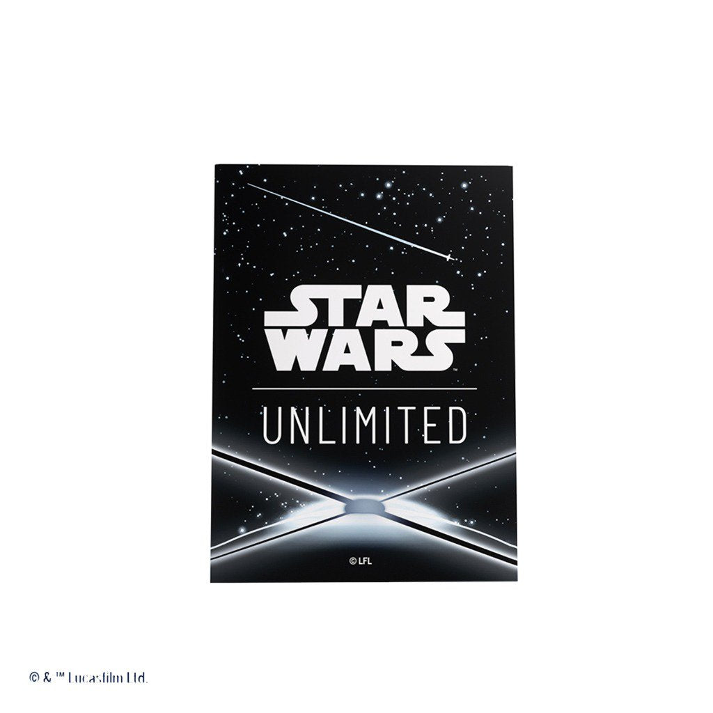 Star Wars Unlimited Art Sleeves Card Back Black, 60 Standard Size Card Sleeves with Clear Leader Sleeve, Durable TCG Card Protectors for Star Wars