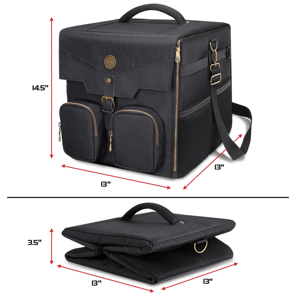 ENHANCE Board Game Shoulder Bag - Reinforced Board Game Storage with Padded Shoulder Strap and Accessories Pockets for Dice, Cards, More - Carrier